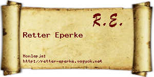 Retter Eperke névjegykártya